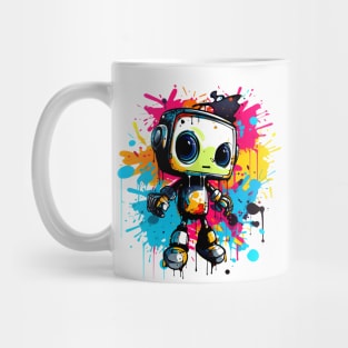 Cute cartoon Robot. Funny cyborg. Mug